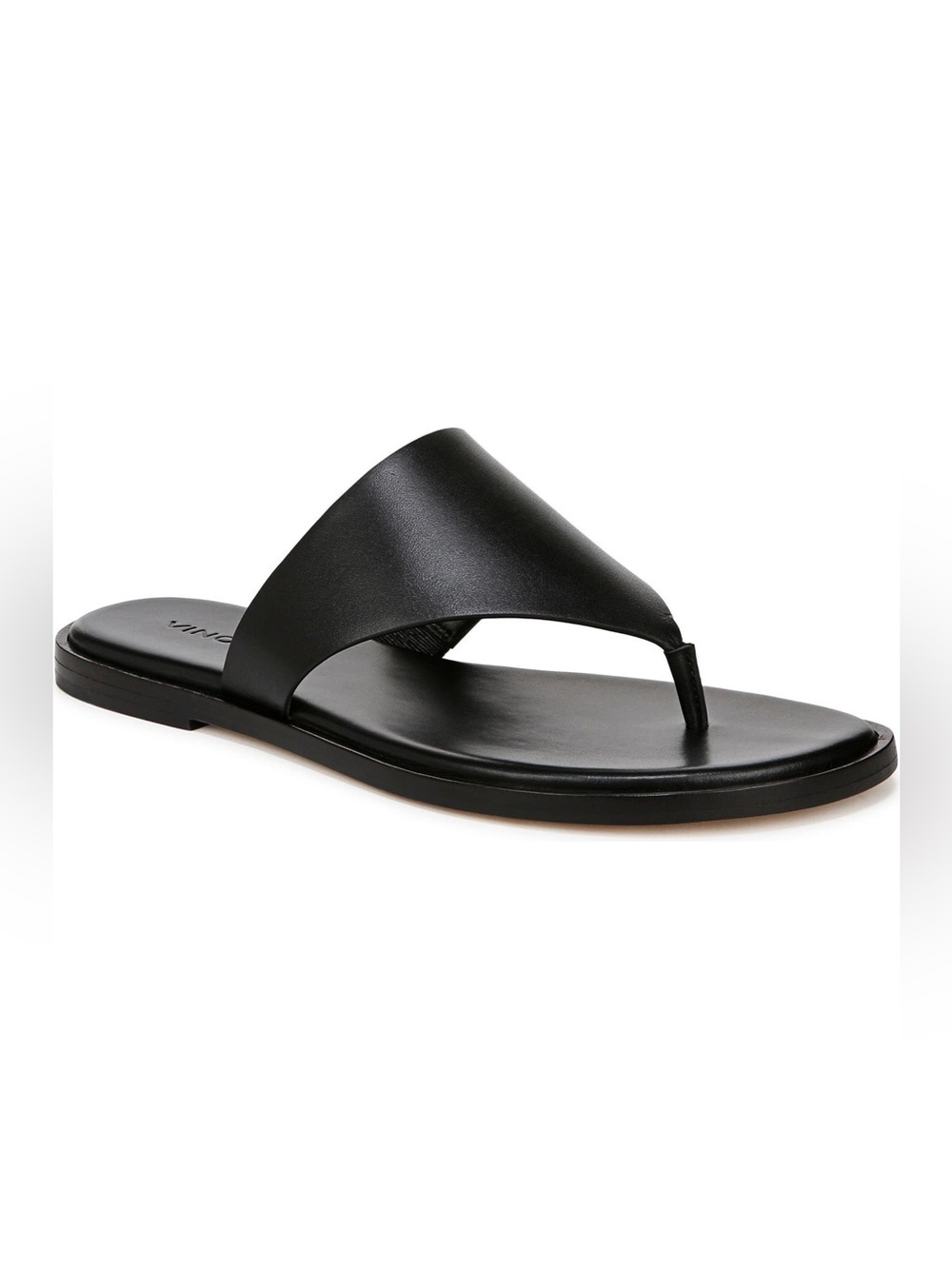 Vince Ellis Minimalist Black Leather Sandals 9